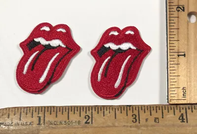 Lot Of 2 Rolling Stones Tongue Logo Iron On Patch Rock Band Music • $4