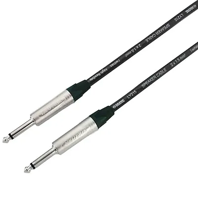 1.5m Jack To Jack Neutrik 1/4  Guitar Amp Cab Speaker Lead 1.5mm² Cable Black • £15.53