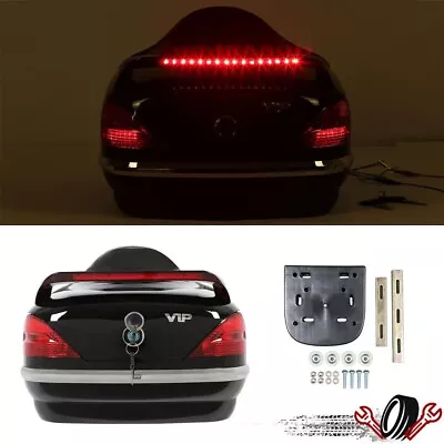 Motorcycle VIP Trunk Luggage Tour Pack W/Tail Light Box For Harley Honda Yamaha • $100.45