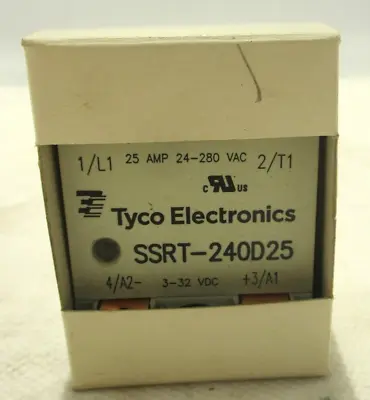New Tyco Electronics Ssrt-240d25 Solid State Relay 25 Amp 24-240v • $19.66
