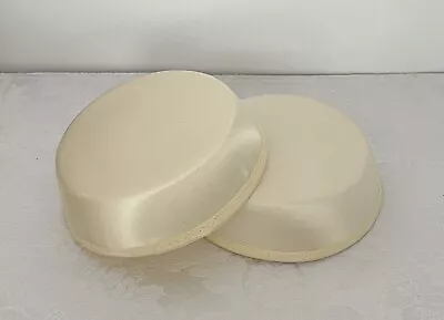 Vintage Women's Pillbox Hat Forms • Lot Of 2 • IVORY Satin • For Trimming Bridal • $18.95