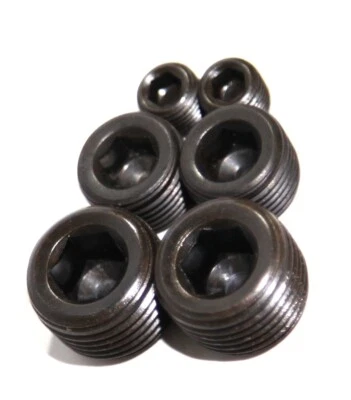 $19.99 • Buy BLACK Steel Engine Block Intake Manifold Plug Kit 1/2 NPT+1/8 NPT+3/8 NPT 6PCS