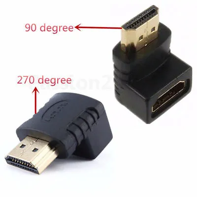 90° 270° Degree HDMI Male To Female Right Angle Connectors Adapter • $1.69