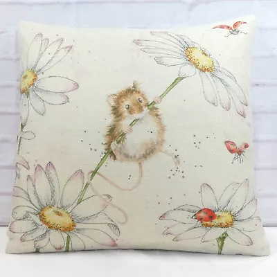 Mouse Cushion Cover Decorative Country Style Watercolour Farmhouse Animal Gift  • £12.99