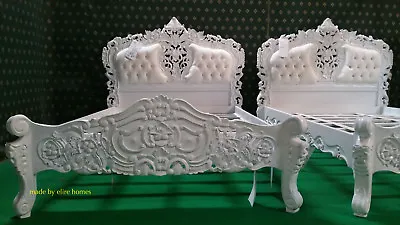£1499 • Buy Solid White 5' King Size Oriental Carved Mahogany Designer French Rococo Bed