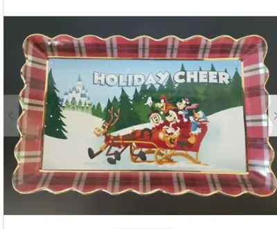 Disney Mickey Mouse & Friends Christmas Holiday Ceramic Serving Tray Platter 13  • $31.49