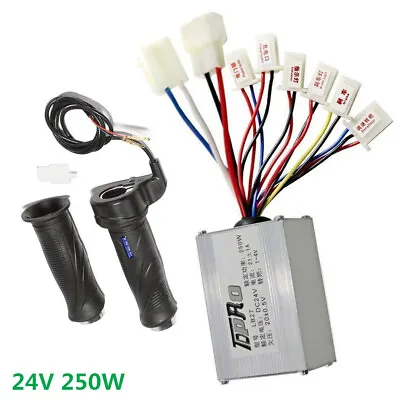 24V 250W Brush Motor Speed Controller Box+Throttle Grip For Scooter E-Bike Razor • $25.79