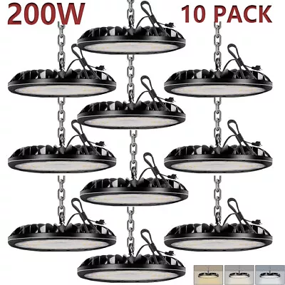 10 Pack 200W UFO LED High Bay Light Factory Warehouse Industrial Commercial Shop • $198.99