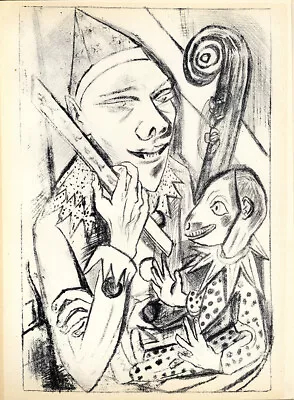 Original 1920 Lithograph MAX BECKMANN  Pierrot And Mask  Ed. 600 • $1125