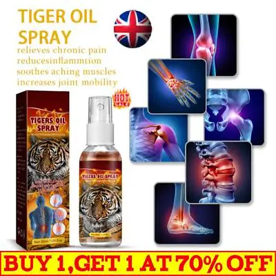 £5.59 • Buy 30ml Tiger Oil Spray Muscle Joint Spine Lumbar Pain Relief Essence Liquid 2023