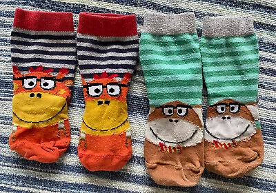 £0.99 • Buy 2 X Monkey & Giraffe Striped Baby Socks Booties 12-18 Months