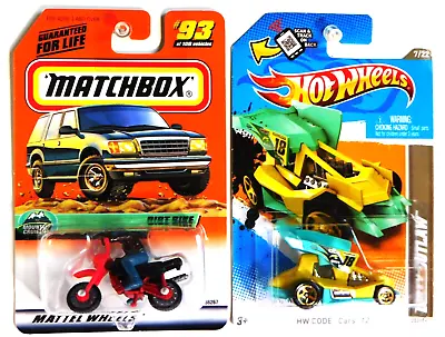 Hot Wheels- #232/247  Dirty Outlaw  & Matchbox #93/100  Dirt Bike -Lot Of 2. • $10