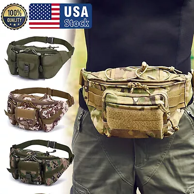 US Tactical Fanny Pack Bumbag Waist Bag Military Hip Belt Outdoor Hiking Fishing • $12.98