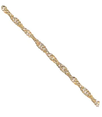 Genuine Hallmarked 375 9ct Yellow Gold Singapore Anklet Ankle Chain 10” • £74.99