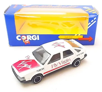 Corgi Toys England 1:43 SAAB 9000  FLY VIRGIN  #White Rally Model Car C106 MB`84 • $24.99