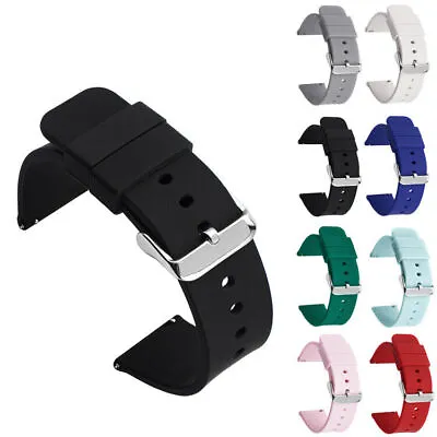 AU Silicone Watch Strap 12-24mm Waterproof Soft Rubber Watch Band Wrist Bracelet • $11.39