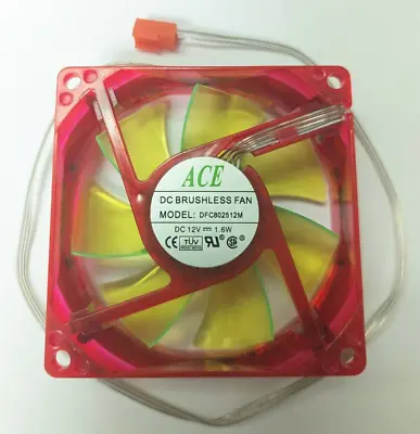 Ace 80mm X 25mm Computer Case UV Green / Red 3-Pin Fan With 4 LEDs • $5.99