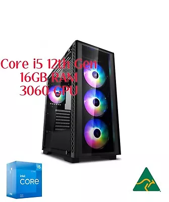 Desktop Gaming PC Tower Intel I5 12th Gen 16GB RAM HDD 1TB 3060 GPU • $570