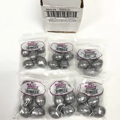 Bullet Weights 3oz Egg Fishing Lead Sinkers 6 Bags/5 Per Bag/30 Total EGI3 New • $26.21