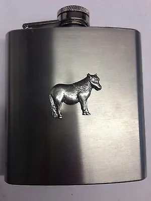 Shetland Pony E06 Horse  English Pewter 6oz Stainless Steel Hip Flask   • £17.95