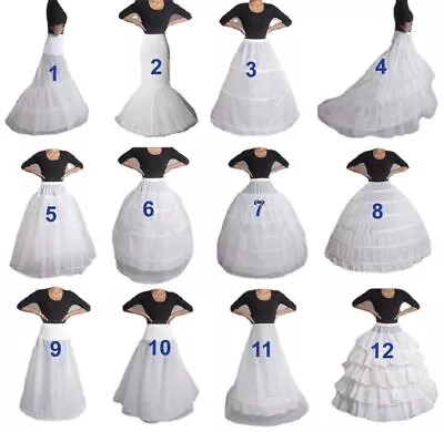 Women White Bridal Petticoat Hoop Skirt Crinoline Slip Wedding Gown Underskirt • $18.99