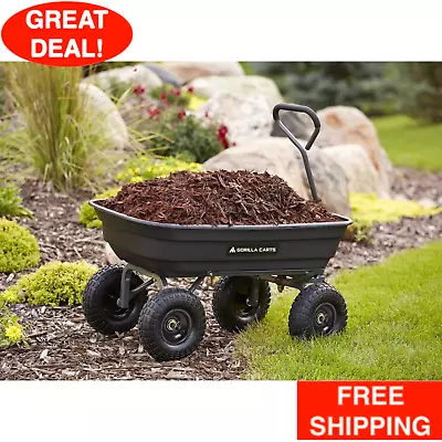 Poly Tow Behind Utility Dump Cart Tractor ATV Garden Lawn Hauling Wagon 600 Lb • $143.99