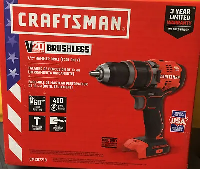 Craftsman V20 CMCD710 1/2in Drill Driver Brushless (Tool Only) NEW • $74.99