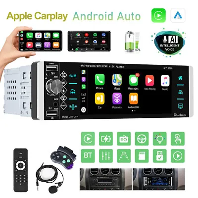 Single 1 Din 5.1 Inch Car Stereo Radio Apple Carplay Bluetooth Touch Screen FM • $89.09