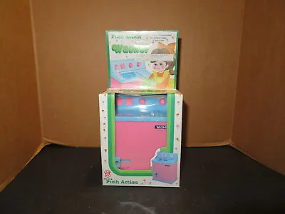 Vintage NIB Plastic Push Action Pink Washer Washing Machine Hong Kong  • $25