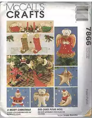 UNCUT McCalls Vintage Sewing Pattern Christmas Bears Ornaments 7866 FF • $6.99