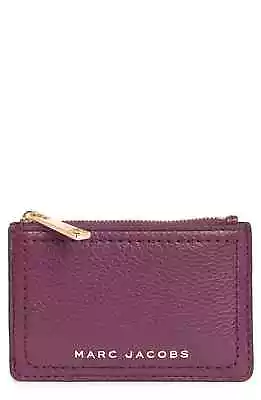 $89.99 • Buy NWT Marc Jacobs The Groove Top Zip Leather Coin Purse Prune Pebbled Leather