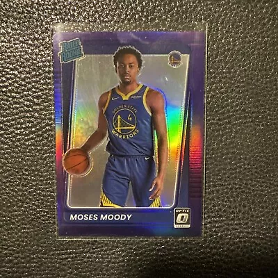 2021-22 Donruss Optic Moses Moody Rated Rookie Purple Card RC #184 Warriors • £3