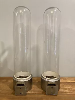 Vintage Glass Vortex Dixie Cup Dispenser Holders X2 With Wall Mounts  • $299.99