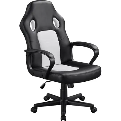 Office Chair Gaming Chair Ergonomic High Back Adjustable Racing Chair White • £53.99