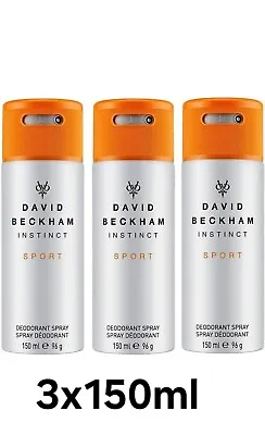 David Beckham Instinct Sport Anti-perspirant Deodorant Body Spray 150ml X 3 • £17.99