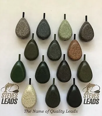 10 X Inline Flat Pear Carp Leads Smooth/Textured All Sizes Available • £16.68