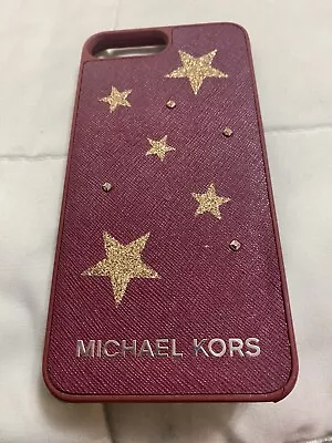 Michael Kors IPhone 8 Case Cherry Red Gold Stars Print Phone Cover • $19.99