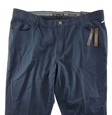 New MICHAEL KORS Men's Size 36X32 PARKER Slim-Fit Pant POCKETS Stretch Blue • $34.95