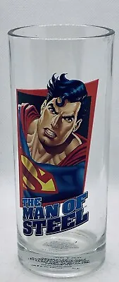 MAN OF STEEL SUPERMAN DC COMICS 6” Glass Tumbler EXCELLENT CONDITION • $24.99