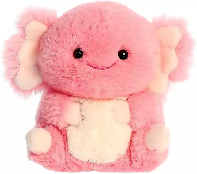 Aurora Round Rolly Pet Ari Axolotl Stuffed Animal 5  Pink Plush • $16