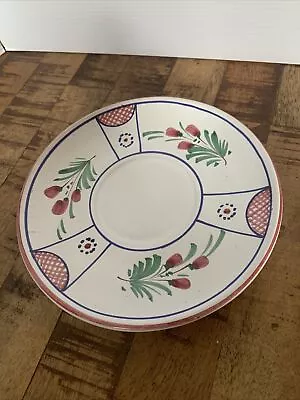 Vintage Sberna Deruta Italian Pottery Handpainted Floral Saucer 6” Replacement • $14.25