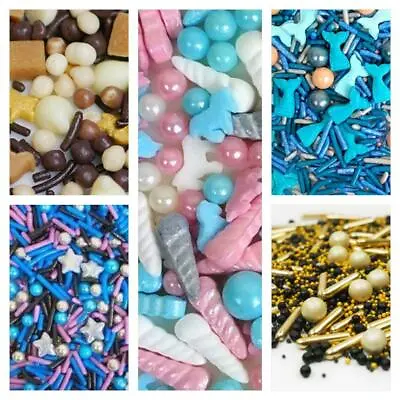 £4.99 • Buy Edible Confetti Mixed Sugar Sprinkles Cake Decorations Mermaid Unicorn Rainbow