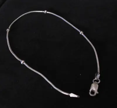 Vintage Sterling Italy Signed “MWS” Snake & Ball Bracelet/Anklet 3.1g (Grp. 62) • $20