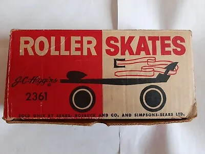 JC Higgins VTG Roller Skates #2361 Sears Roebuck Metal Wheels In Original Box • $49.95