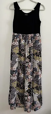 Maxi Dress Pockets Size Small Nicole Miller Floral Printed High Waist • $42.50