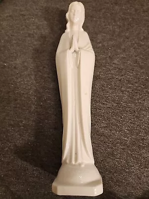 Virgin Mary 9  Vintage White Praying Madonna Statue Figurine Homco All White • $4