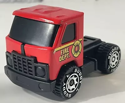 Vintage Buddy Corp Plastic Toy Car Fire Dept. Truck Red Hong Kong 3 3/8  • $5.99