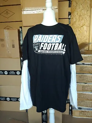 Fanatics 3 In 1 Oakland Raiders Long Sleeve And Short Sleeve T Shirt Large 2XL • $12.99