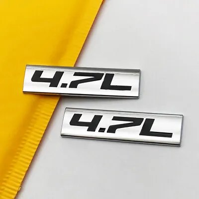 2x Chrome Black Metal 4.7L Car Badge Logo 4.7 V6 V8 Engine Fender Emblem Sticker • $9.99