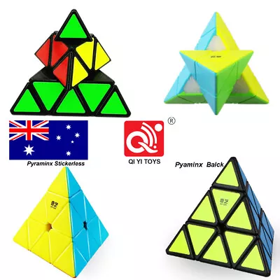 AU Dispach Qiyi Pyraminx Twisty 3x3 Magic Speed Cube Puzzle Rubiks Toys Gifts • $16.99